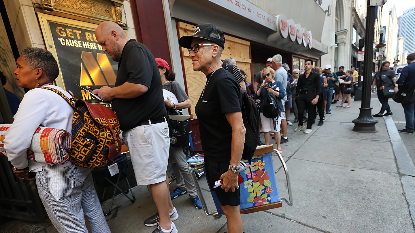 In 2018, people lined up for Hamilton tickets outside the Opera House on Washington Street.