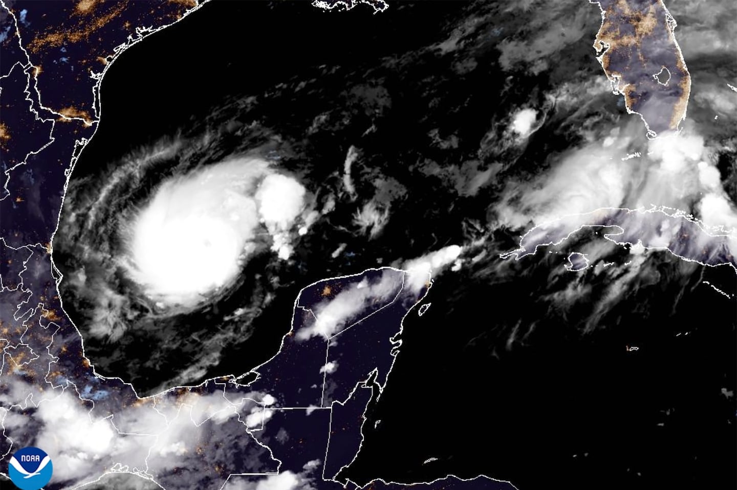 This satellite image from the National Oceanic and Atmospheric Administration taken on Oct. 6, shows Hurricane Milton.