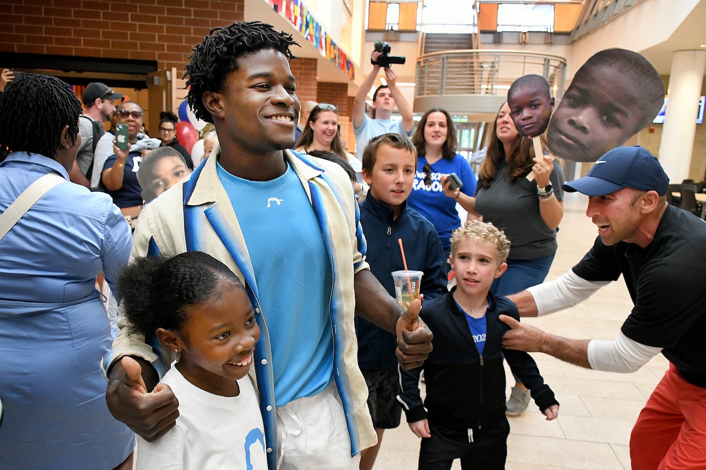 Olympic bronze medalist Frederick Richard was celebrated by his hometown of Stoughton with a ceremony Sunday at Stoughton High School.