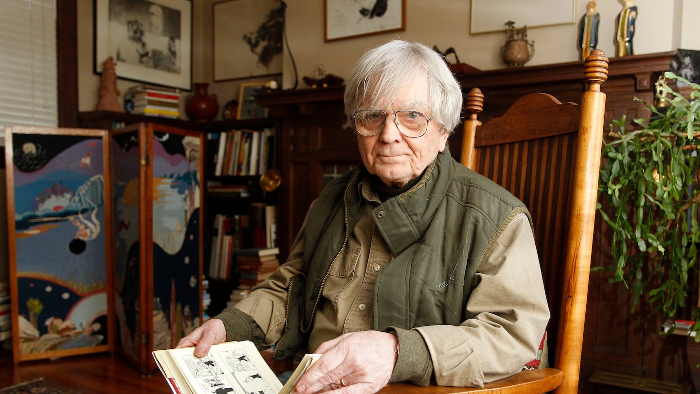 Mr. Coover, then a professor at Brown University, inside his home in Providence in 2014.