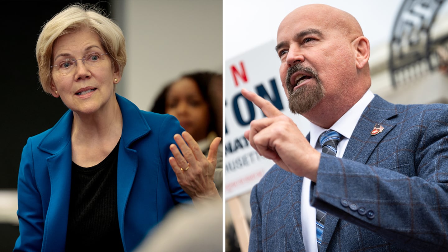 US Senator Elizabeth Warren and Republican opponent John Deaton.