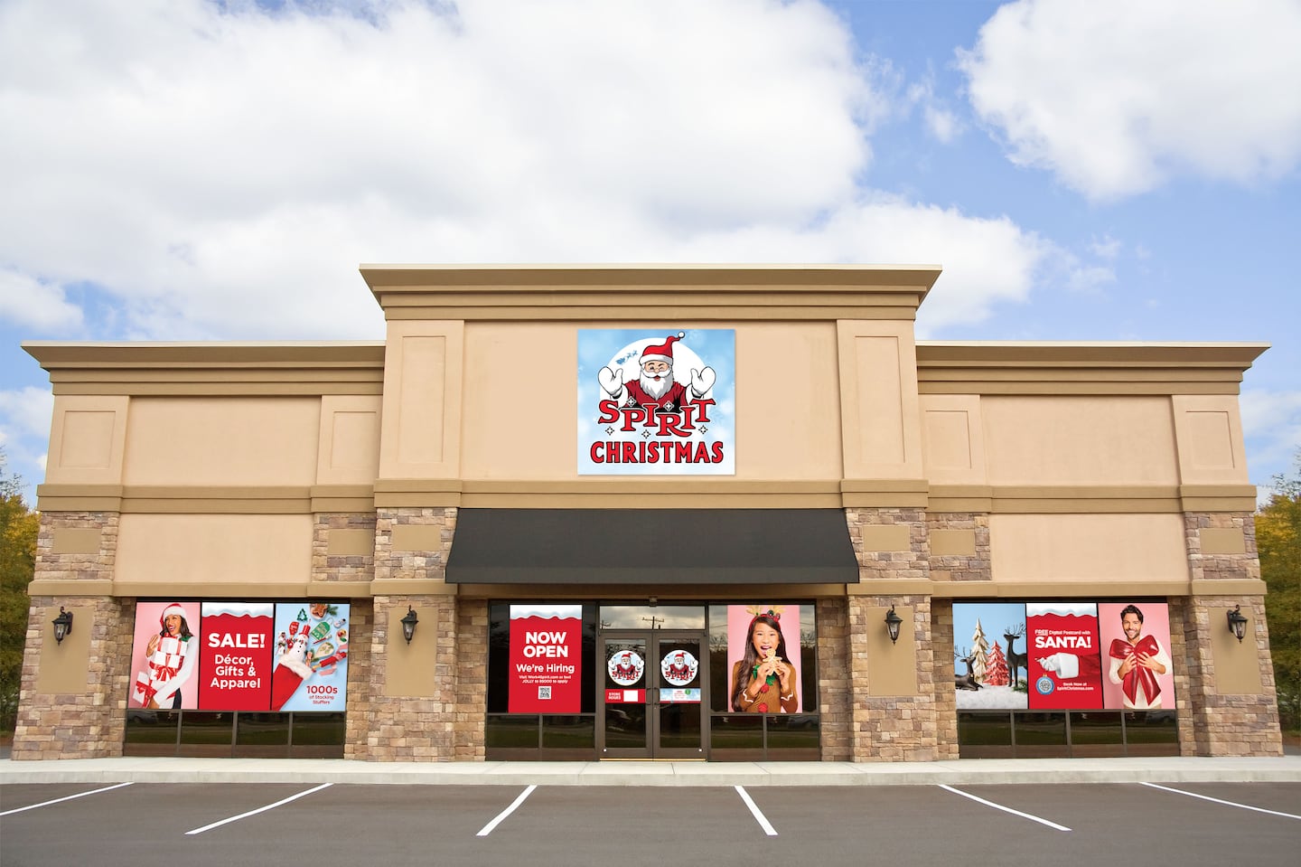 An image provided by Spirit Halloween showed what one of its new Spirit Christmas locations will look like.