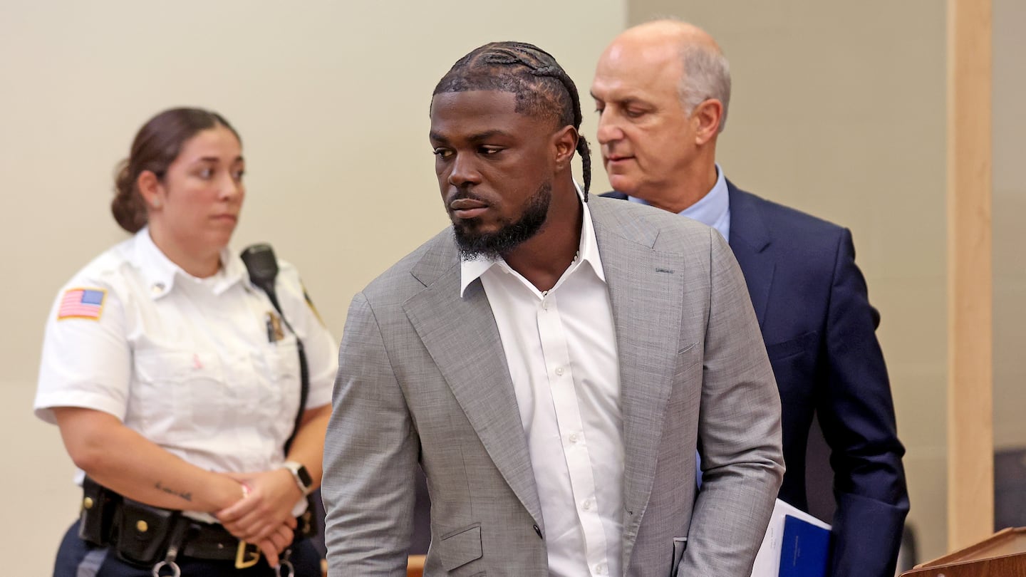 Patriots safety Jabrill Peppers at his arraignment in Quincy District Court Monday.