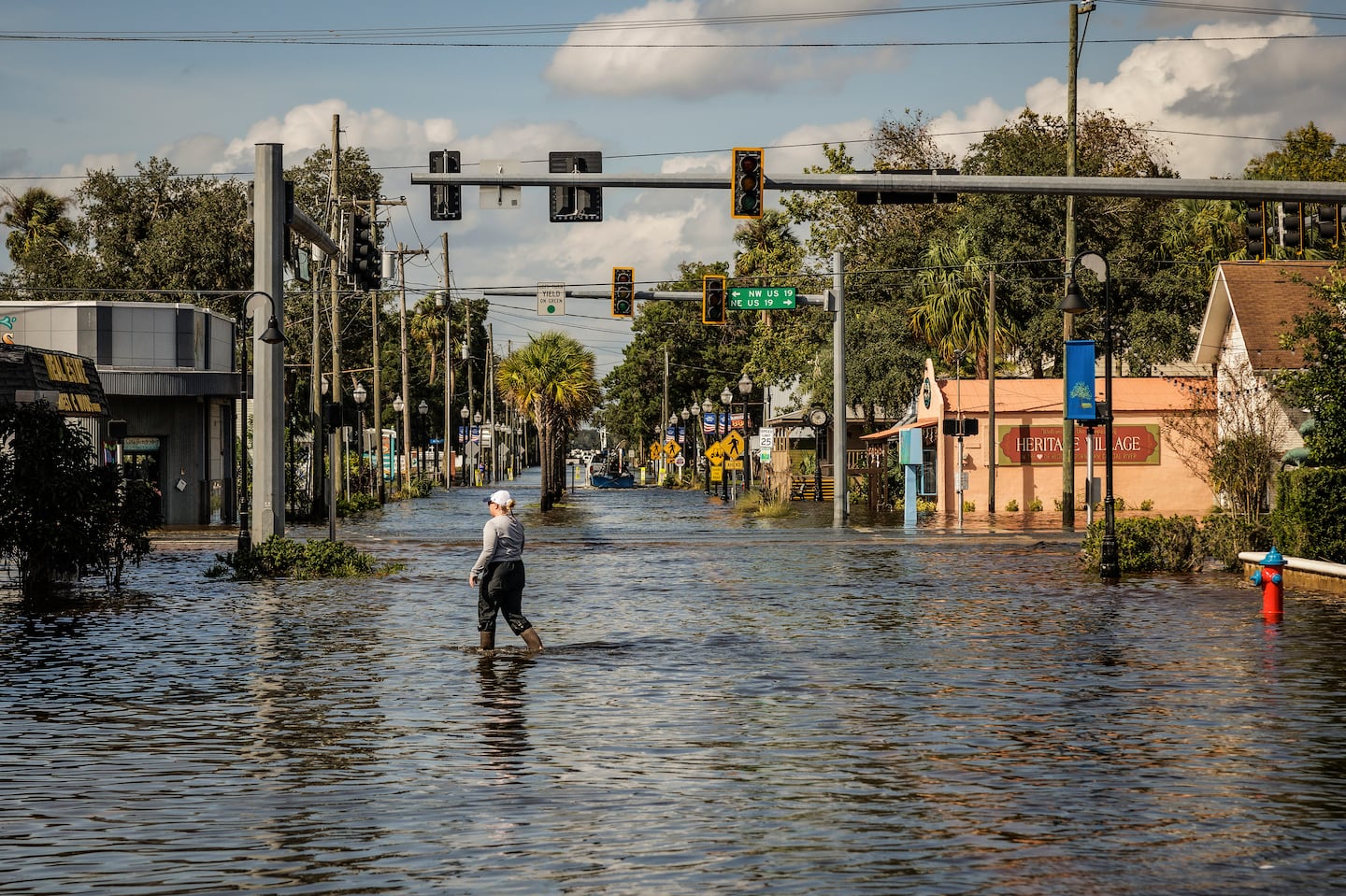 Flood waters remained after Hurricane Helene passed through in Crystal River, Fla.