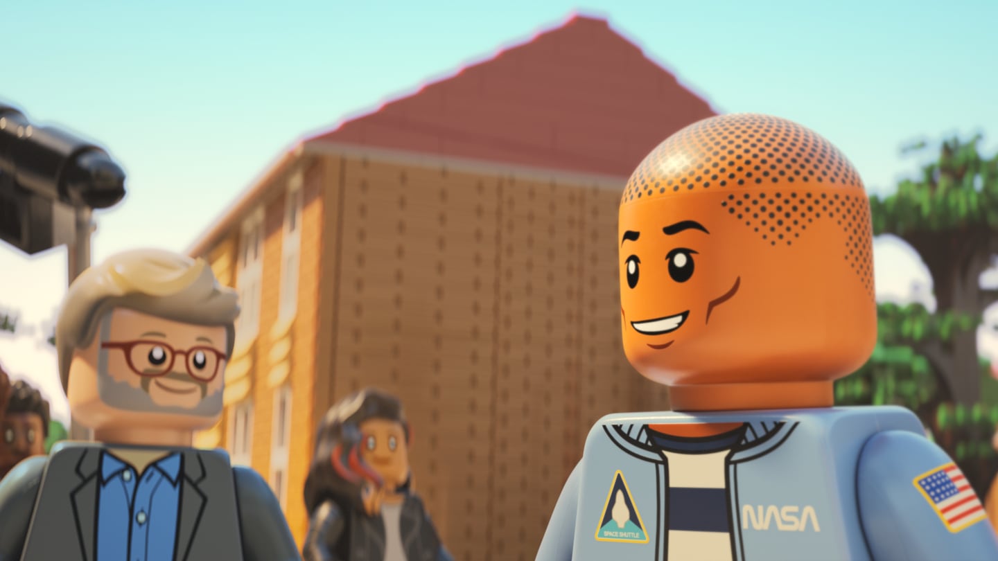 Lego versions of director Morgan Neville and Pharrell Williams in their film "Piece by Piece."