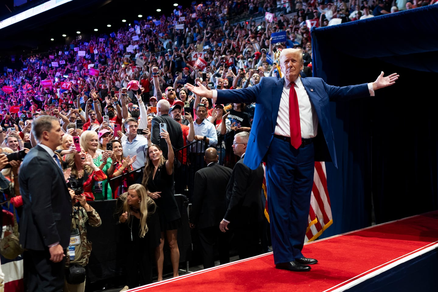 Donald Trump at his campaign rally in Uniondale, N.Y., on Sept. 18.