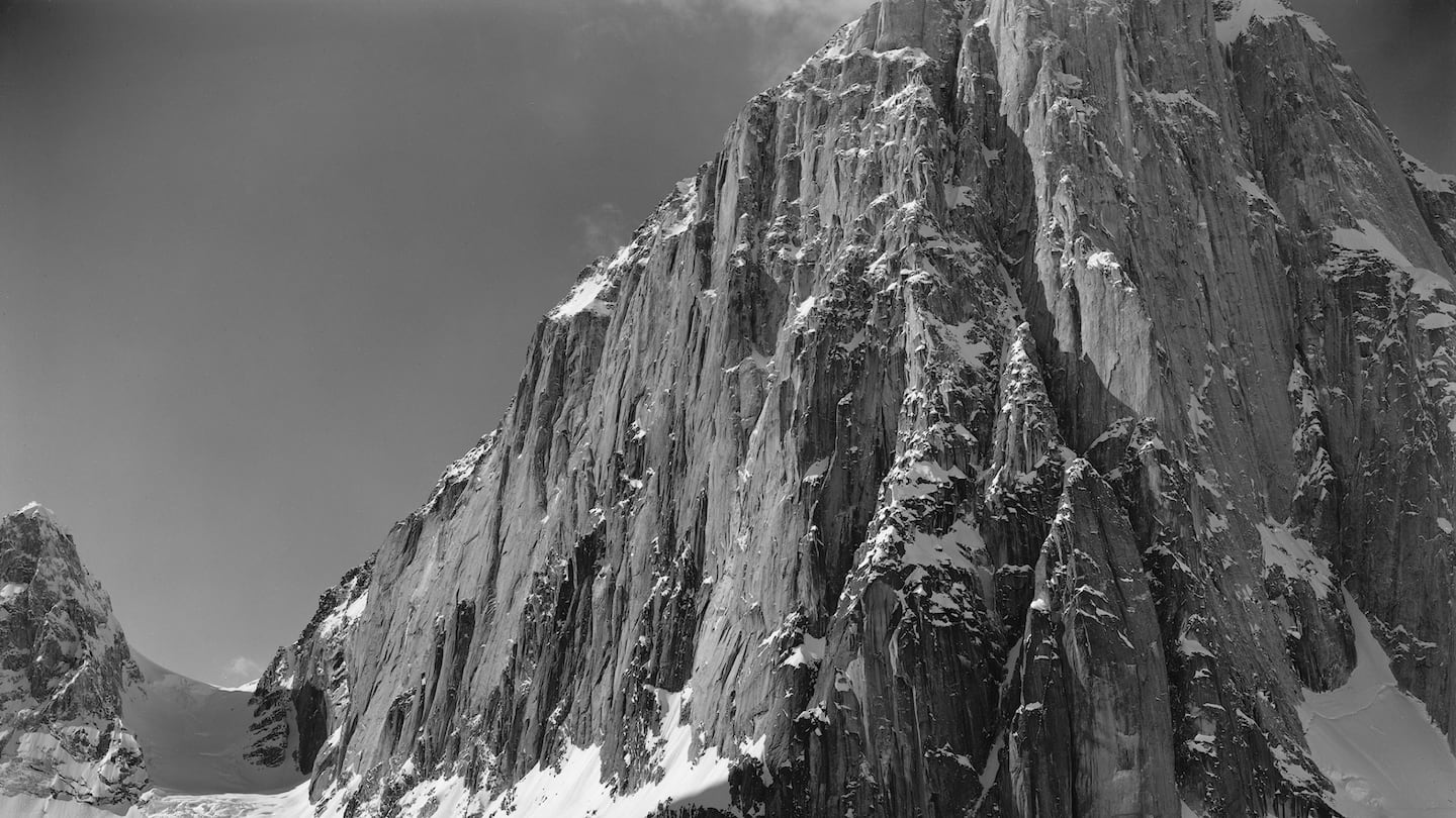 Bradford Washburn took thousands of images of Alaskan mountains and glaciers, including this one: "Don Sheldon's Piper Cub Airplane at the Great Gorge of the Ruth Glacier at the Foot of the East Face of Mt. Dickey, Alaska."