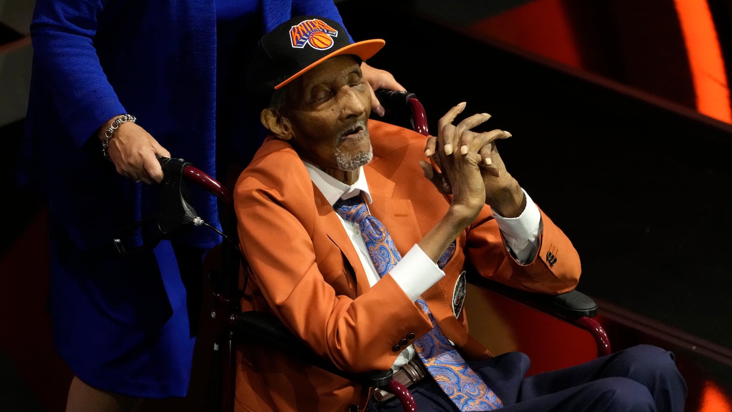 Dick Barnett, 88, was on stage to be honored with Hall of Fame induction, and a previously recorded message from the Knicks great was shown to the crowd.