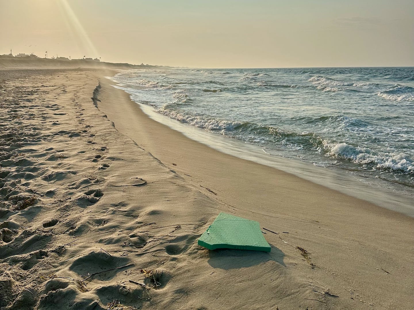 Debris from a damaged wind turbine that washed up on Nantucket’s southern shore.