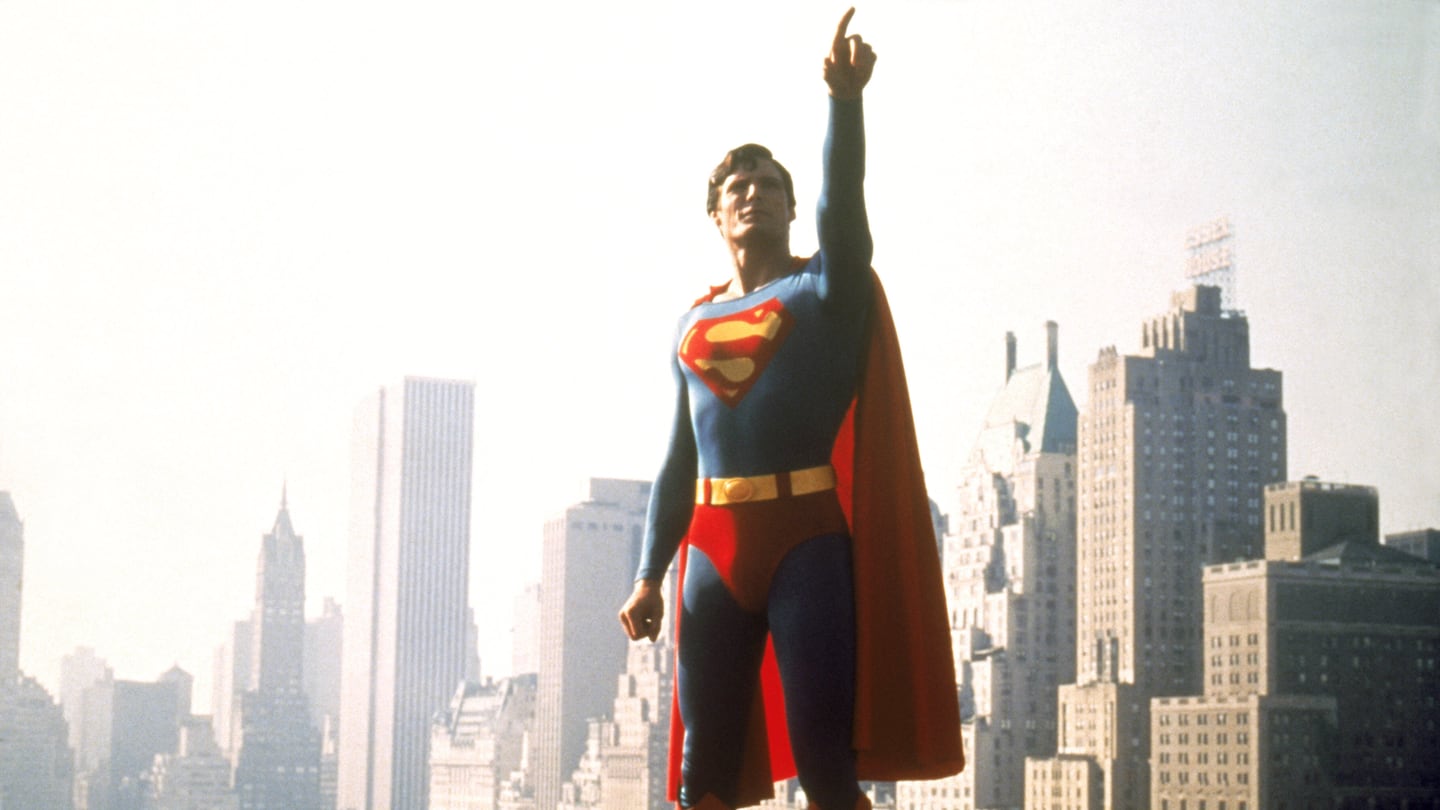 Christopher Reeve as Superman.