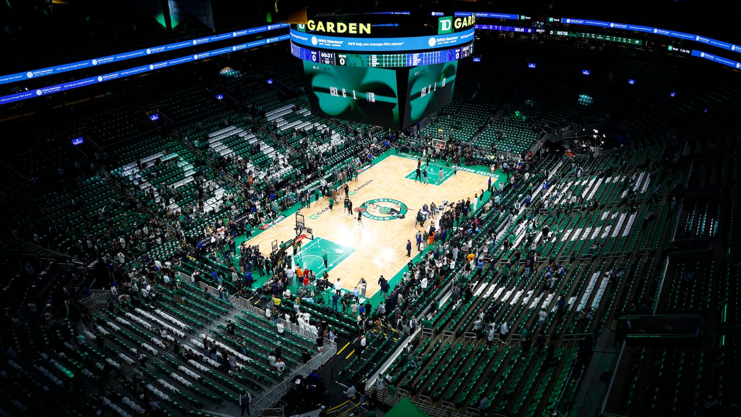 The court in TD Garden before Game 1 of the NBA Finals on June 6.