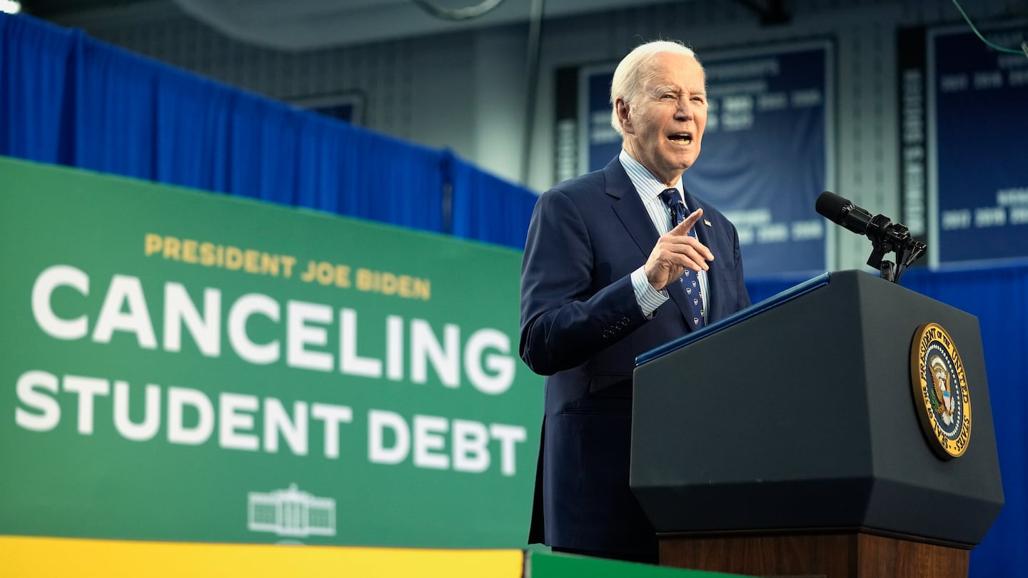 President Biden spoke about student loan debt relief on April 8 in Madison, Wis. On Thursday, the Biden administration announced that over 1 million people have had their federal student debt canceled through a program that offers forgiveness to public service workers.