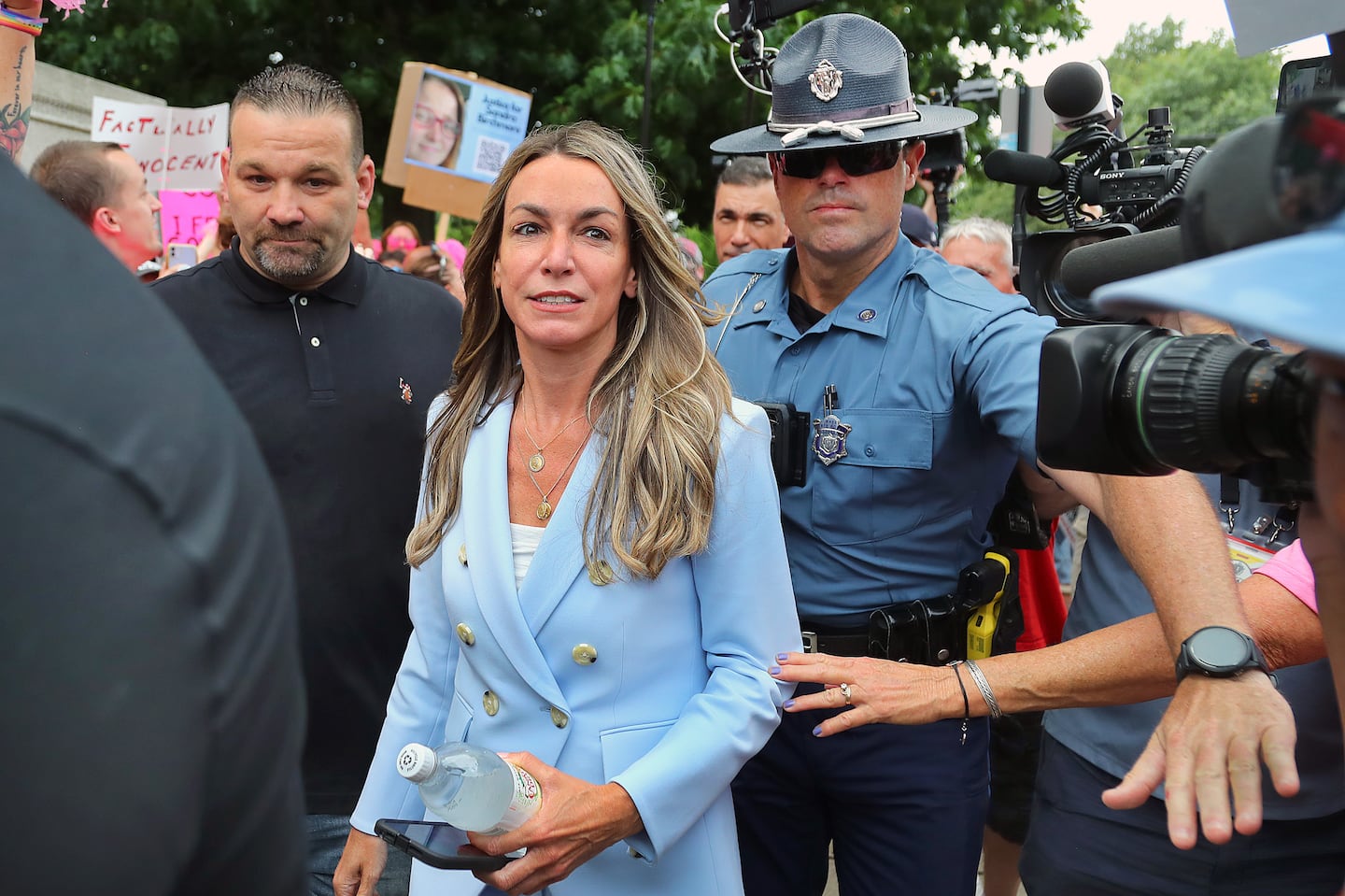 Karen Read made an appearance at Norfolk Superior Court for a hearing to dismiss murder charges against her. State Police provided security outside the courthouse during her trail.