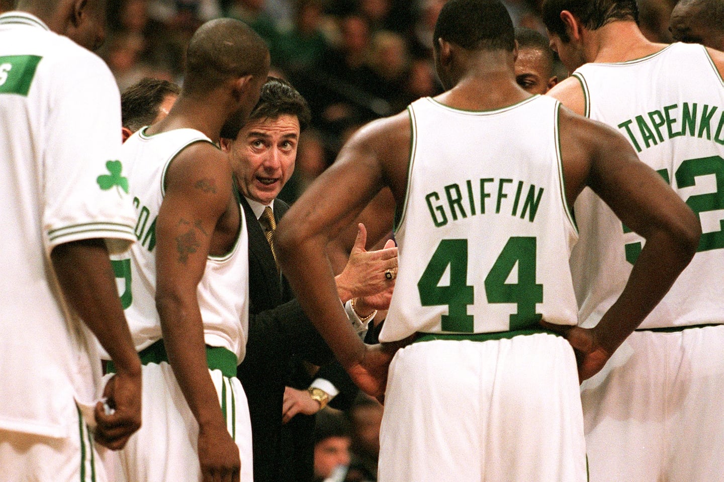 Rick Pitino (shown in a 1999 photo) has become a symbol of the Celtics’ haplessness in the 1990s.