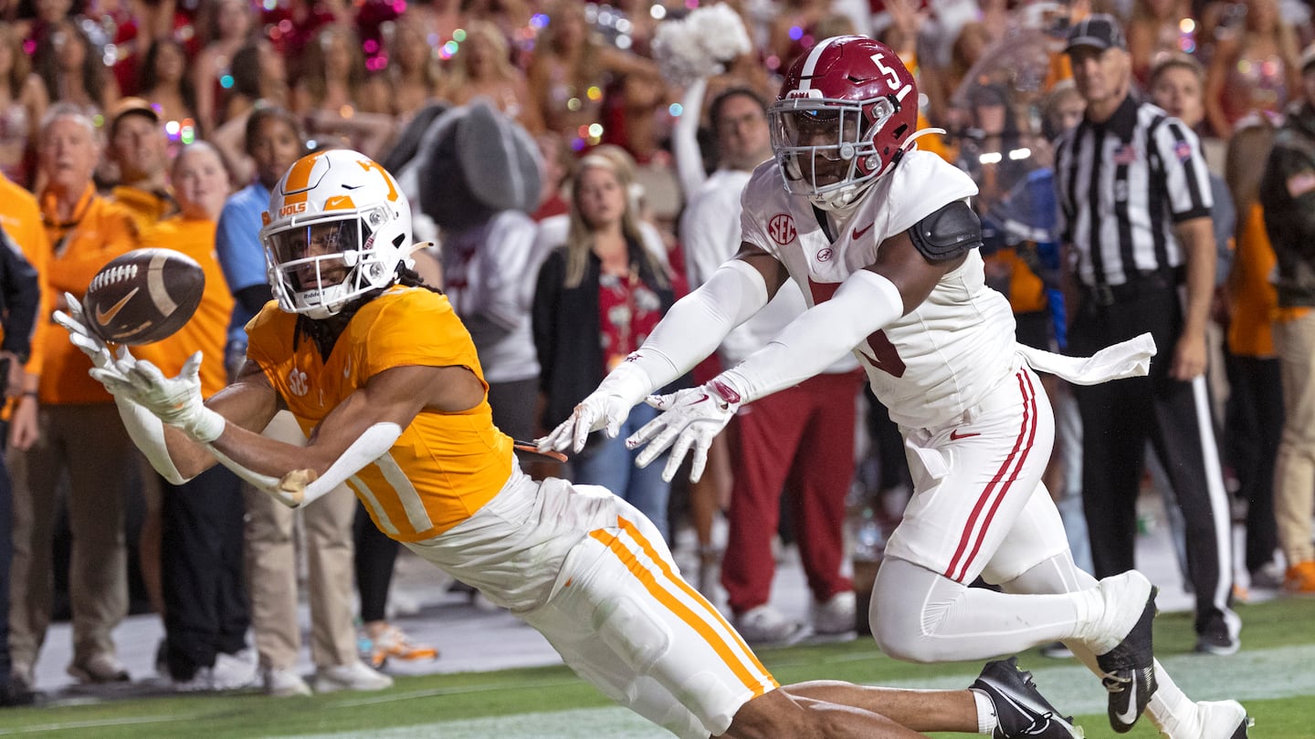 Chris Brazzell II stretched out for the 16-yard touchdown reception that put Tennessee ahead with 5:52 left in the fourth quarter.