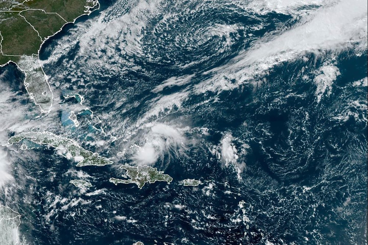 A satellite image shows Hurricane Oscar on Saturday.