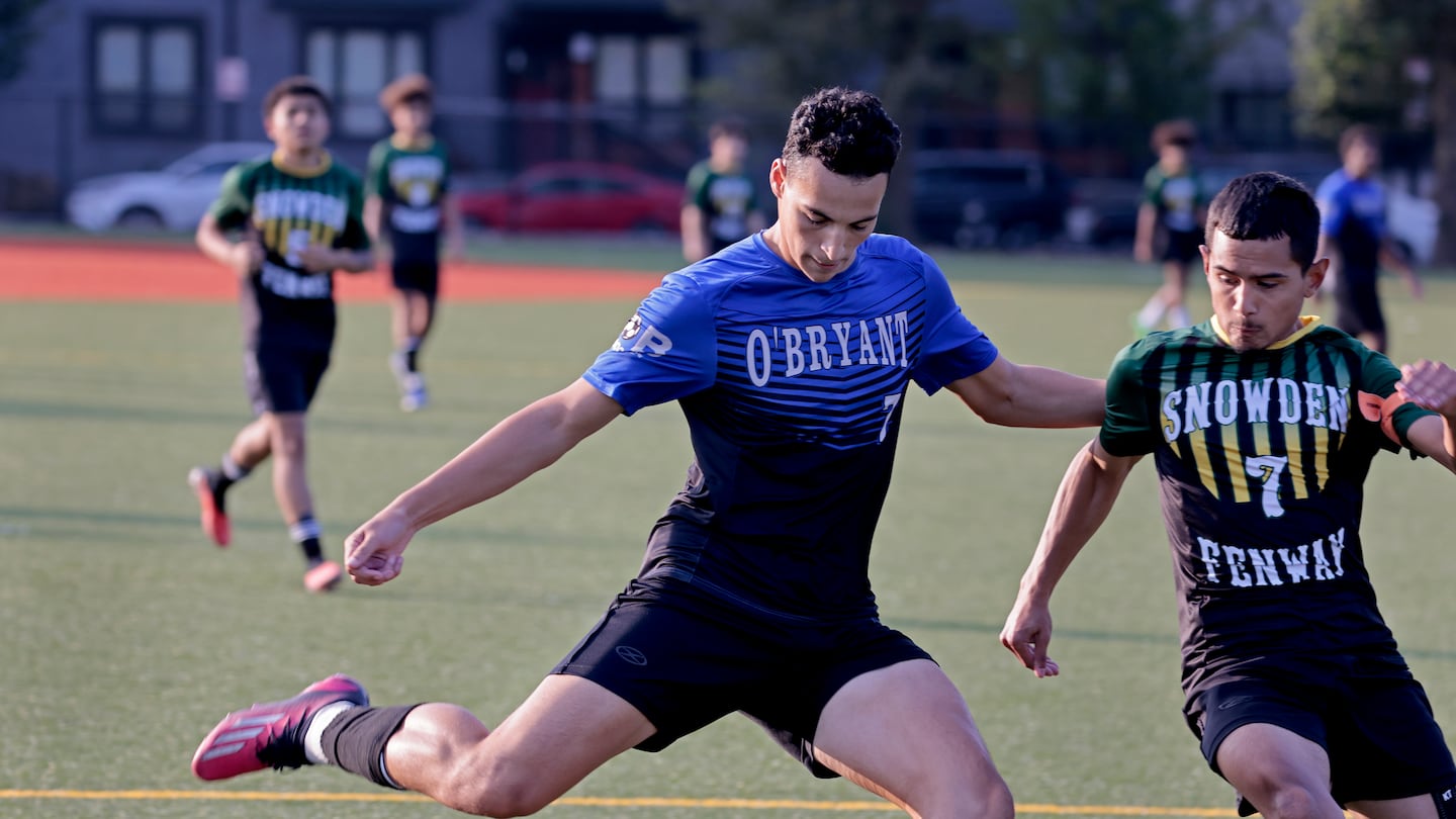 Adam Teurkia (left) netted four goals in a two-win week for the O'Bryant boys' soccer team.