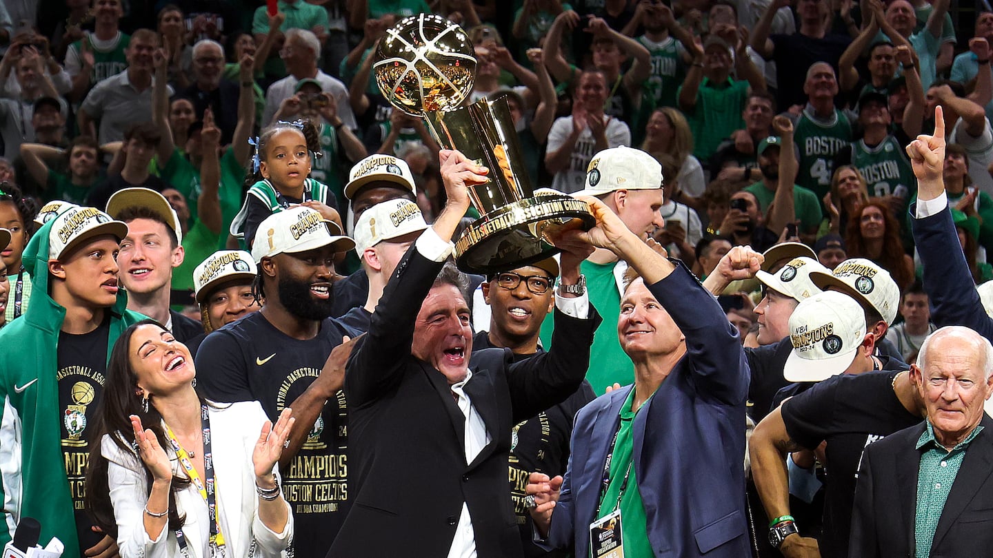 The Celtics raised the championship trophy in June. The championship banner will be raised to the TD Garden rafters before Tuesday night's season opener.