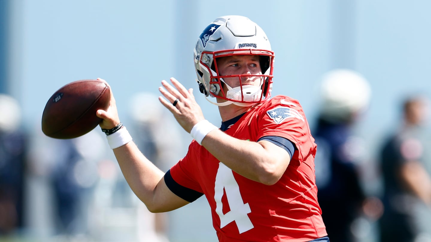 Bailey Zappe appeared in 14 games over two seasons with the Patriots, going 4-4 as a starter while completing 192 of 304 passes for 2,053 yards and 11 touchdowns.