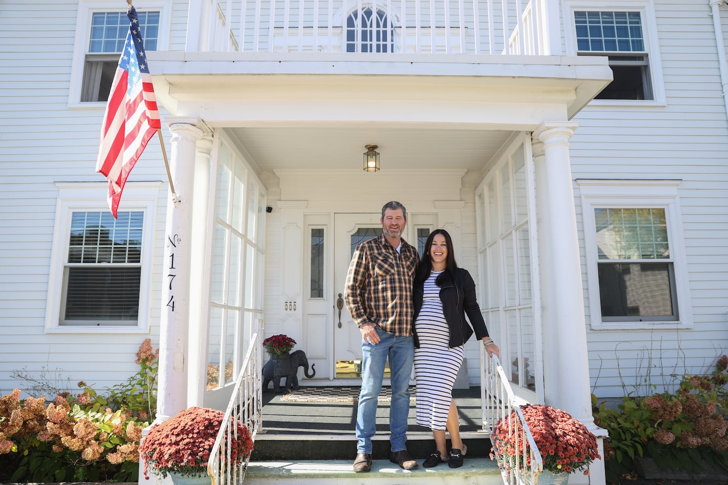 Mike and  Robin Legere live in and remodeled a funeral home that they have nicknamed "Our Final Resting Place." The Colonial Revival used to be Metcalf Hospital, and then it was Frazier Funeral Home. When they bought it it was still set up for funeral preparations and receptions.