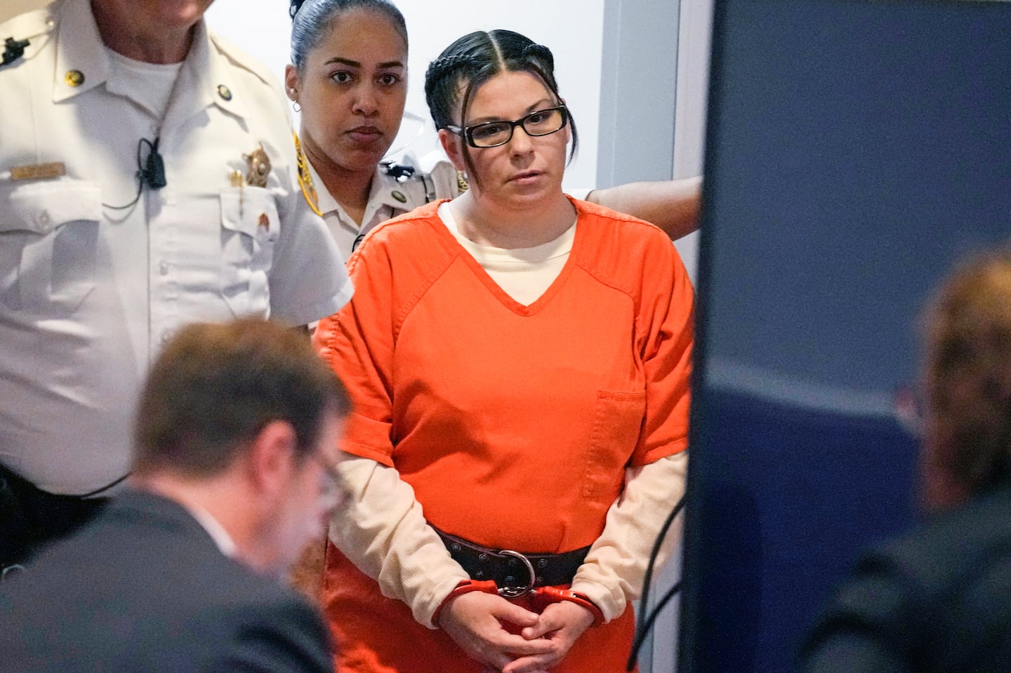 Danielle Dauphinais at her guilty plea hearing in Hillsborough Superior Court South in Nashua, N.H.