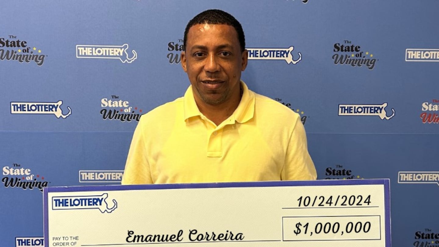 Emanuel Correia, of Dorchester, won $1 million prize on a “300X” instant ticket game.