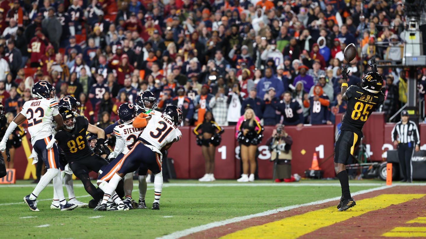 Noah Brown was all alone in the Commanders' end zone to grab the game-winning touchdown with no time on the clock Sunday.