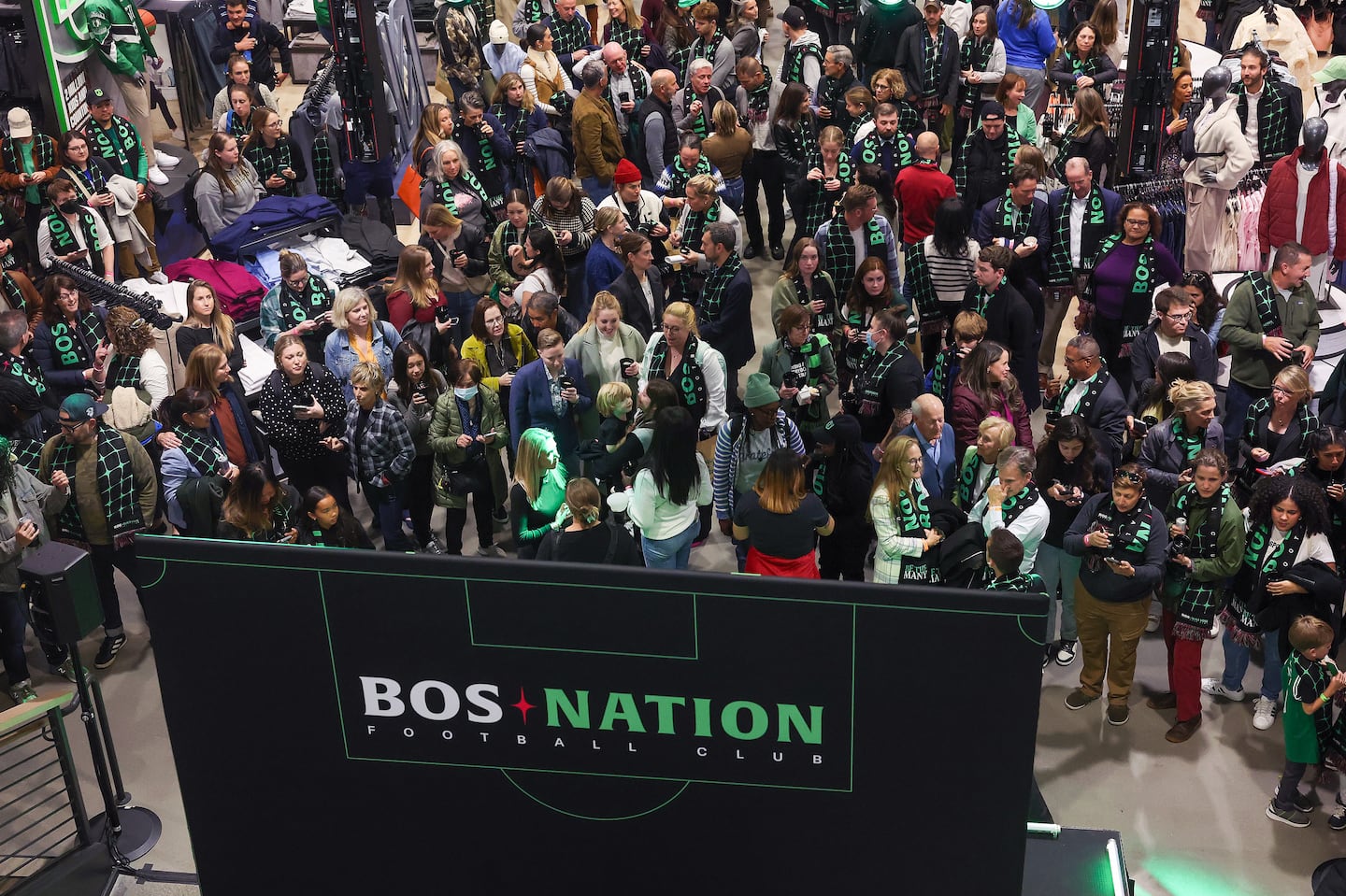 A kickoff celebration following the reveal of the name "BOS Nation FC" was held at Dick's House of Sport in Boston.