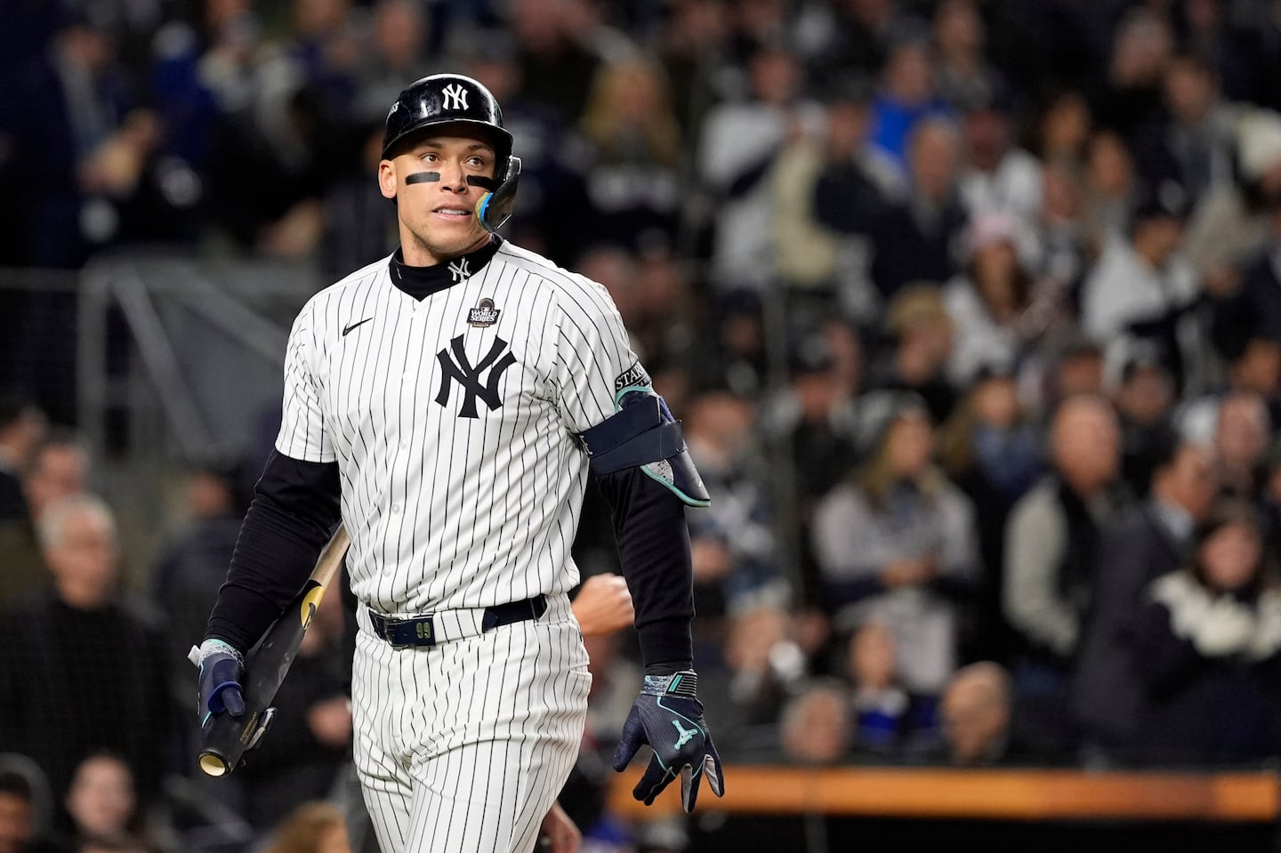 Aaron Judge struck out in his first at-bat and went 0 for 3 with a walk in Game 3.