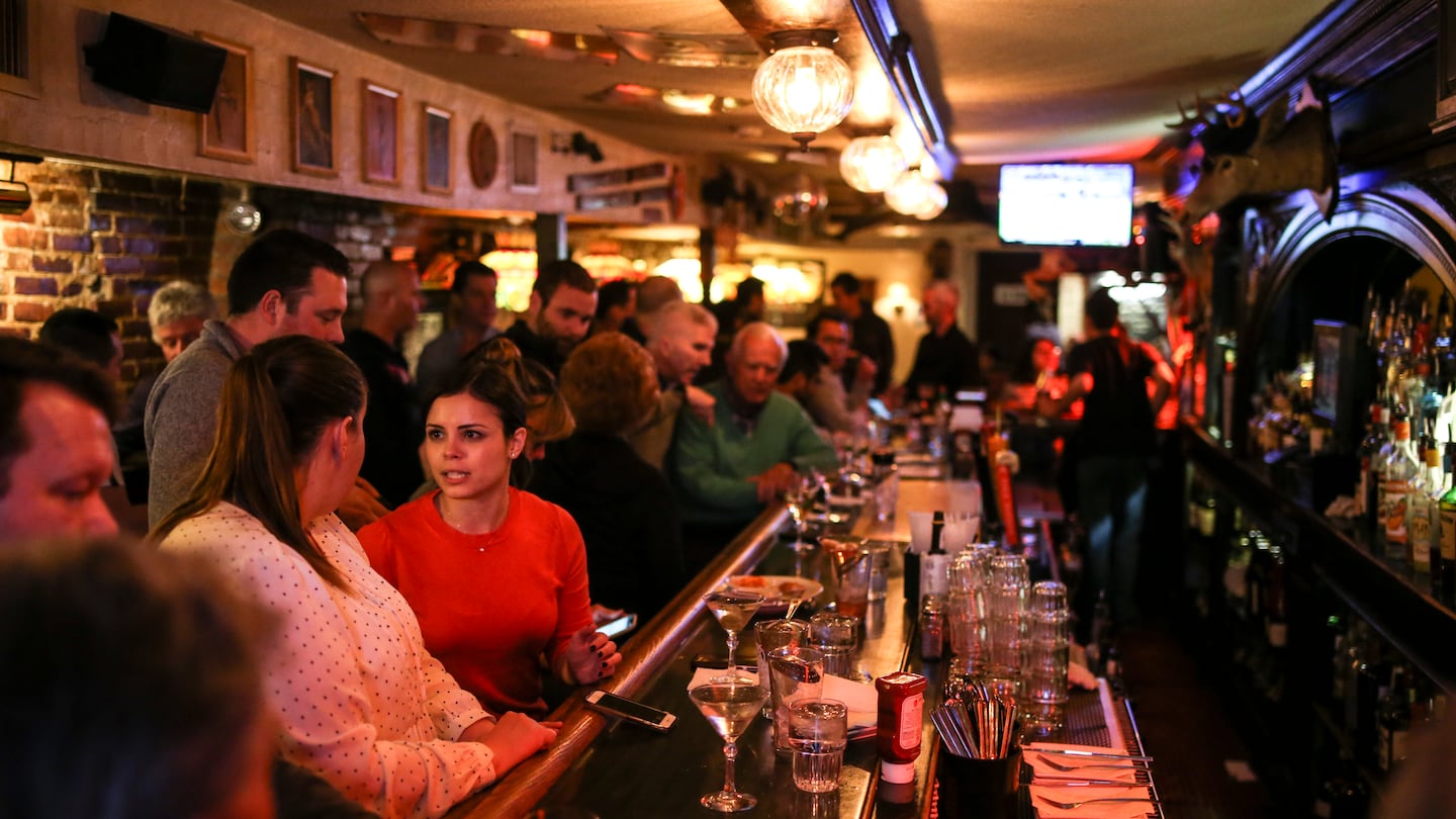 The scene at Anchovies in the South End on a Friday evening.