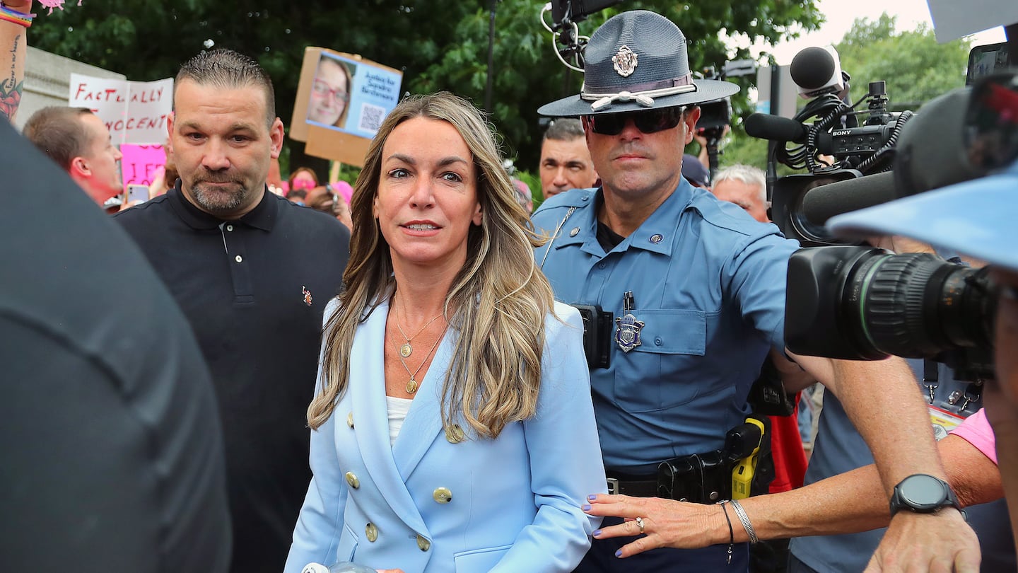 Karen Read outside Norfolk Superior Court in August.