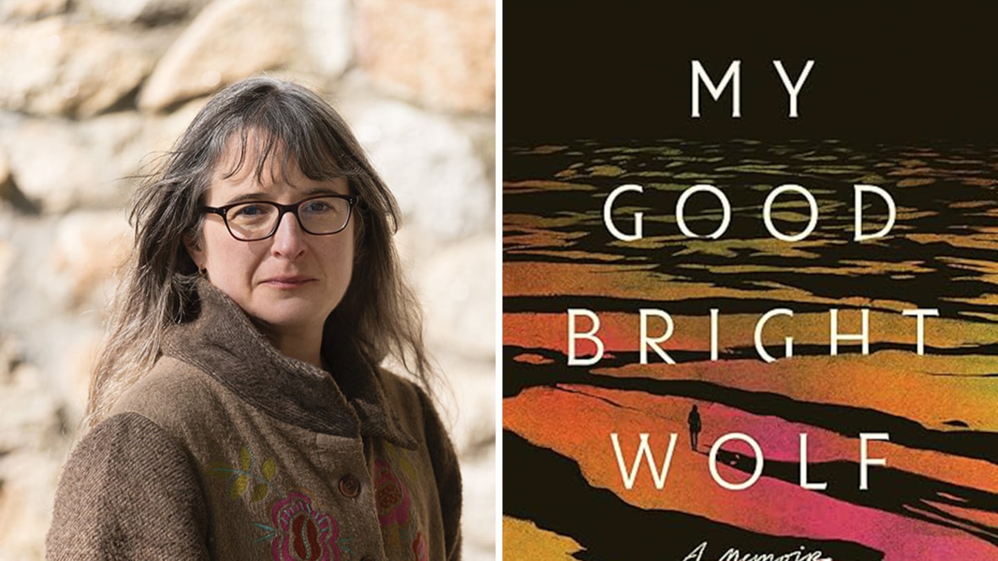 Author Sarah Moss and the cover to “My Good Bright Wolf.”