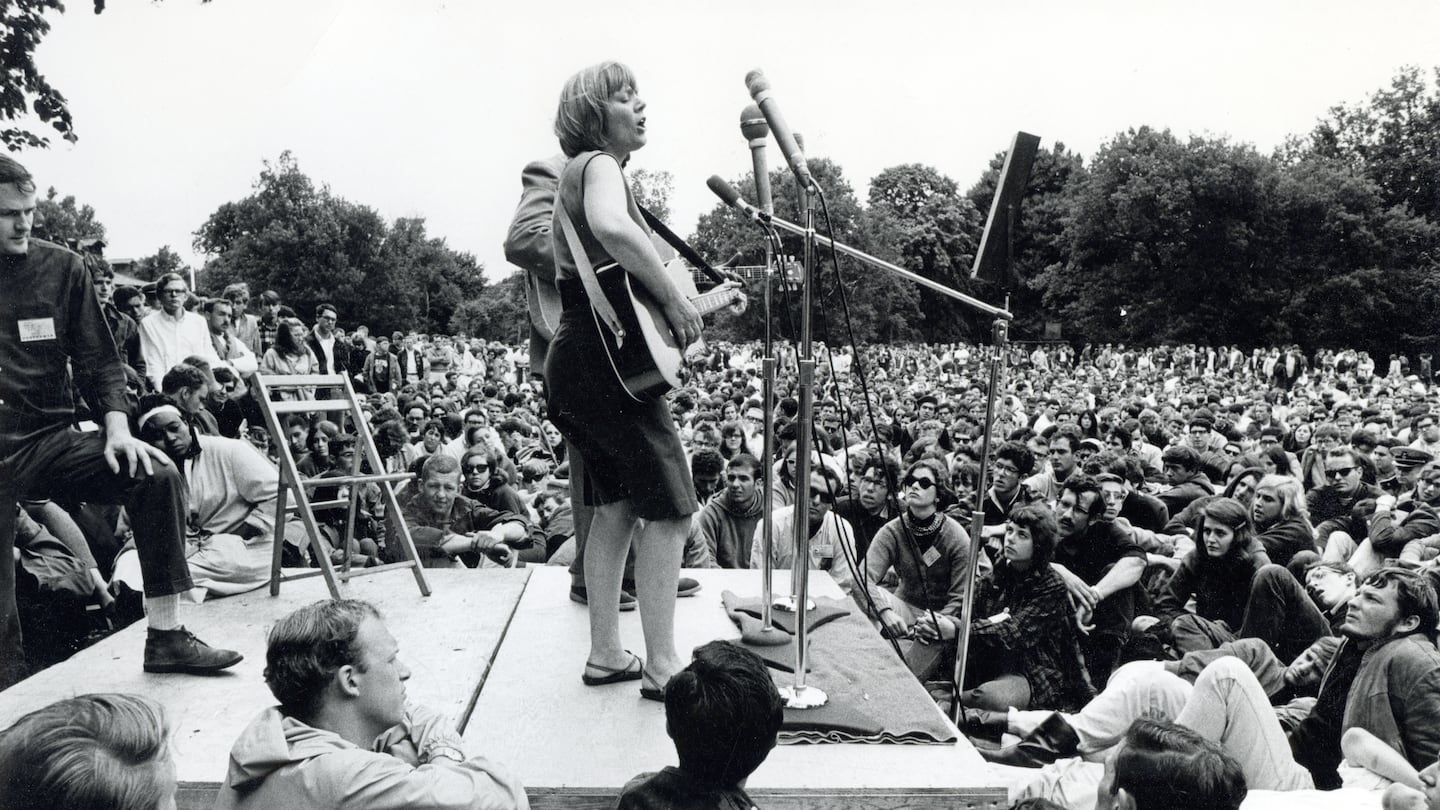 Ms. Dane, performing at the Newport Folk Festival circa 1964.