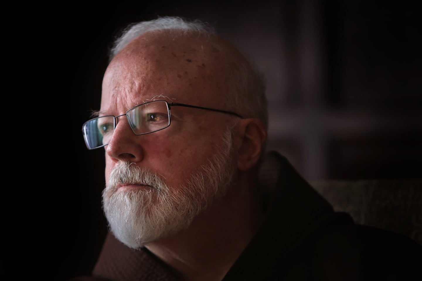 Archbishop Sean O’Malley at the rectory at the Cathedral of the Holy Cross in 2018.