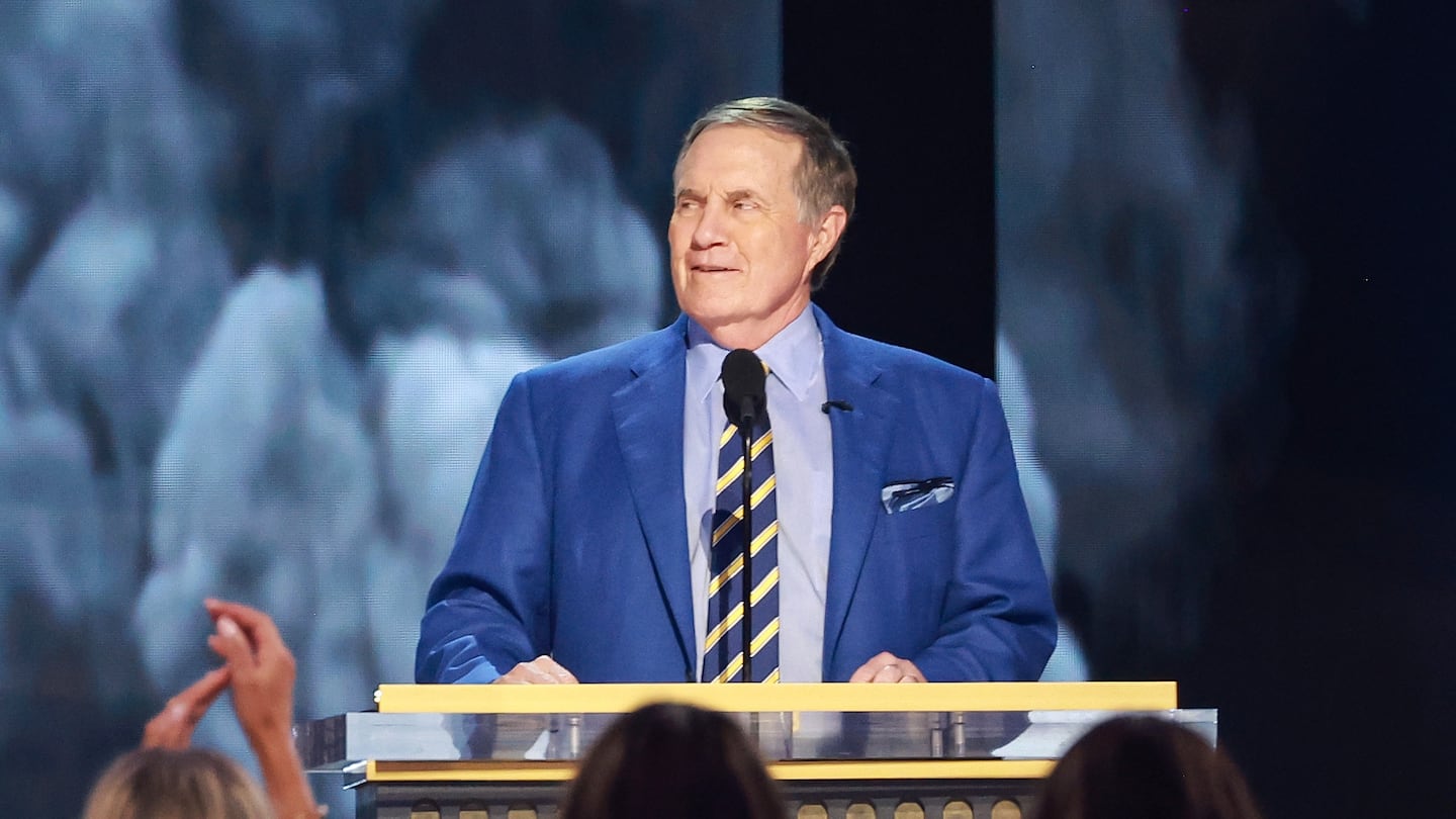 Bill Belichick speaks onstage during "The Greatest Roast Of All Time: Tom Brady" for the Netflix is a Joke Festival at The Kia Forum on May 5, 2024 in Inglewood, California.