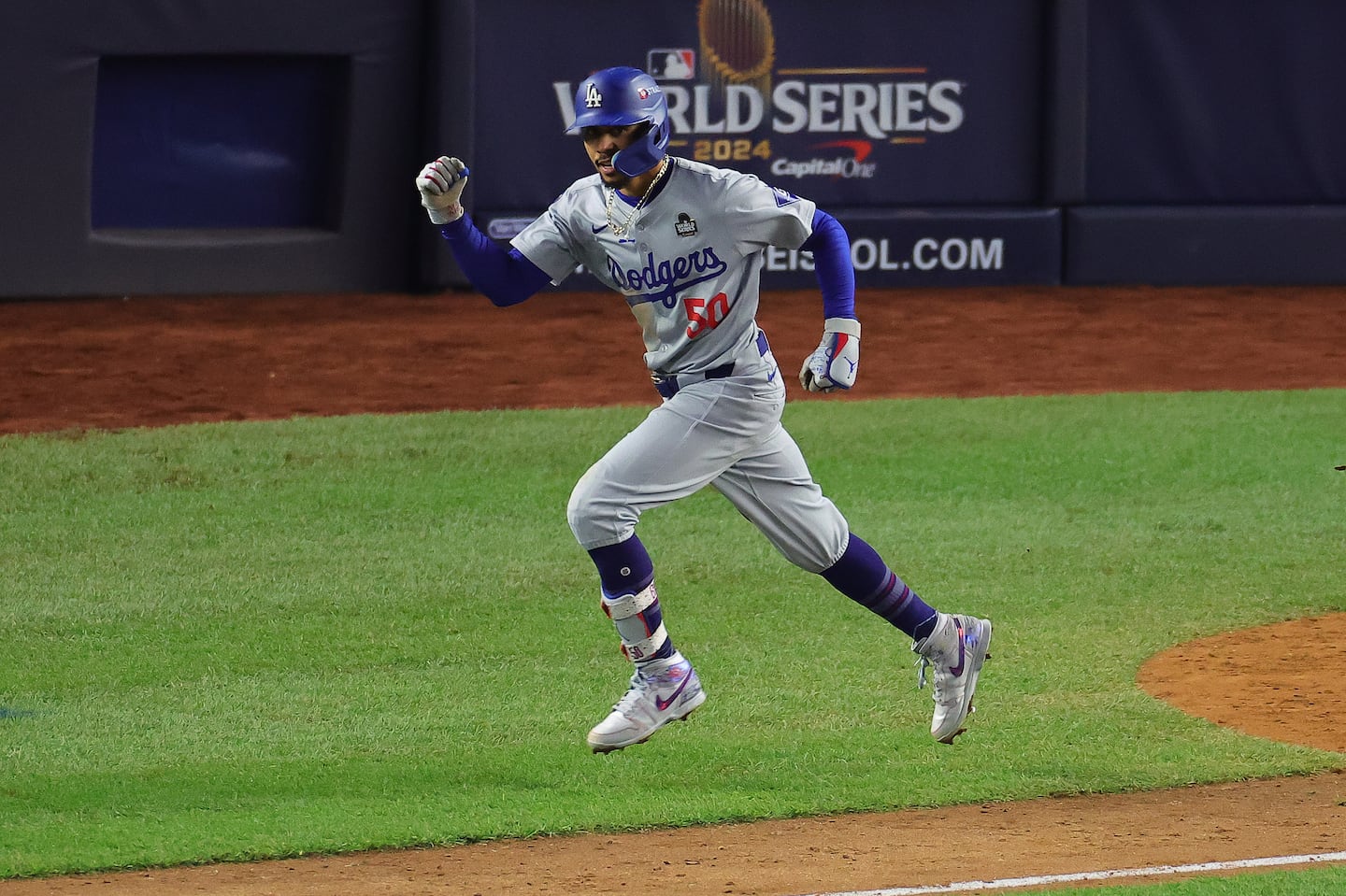 Mookie Betts drove in the World Series-winning run for the Dodgers with a sacrifice fly in the eighth inning of Game 5.