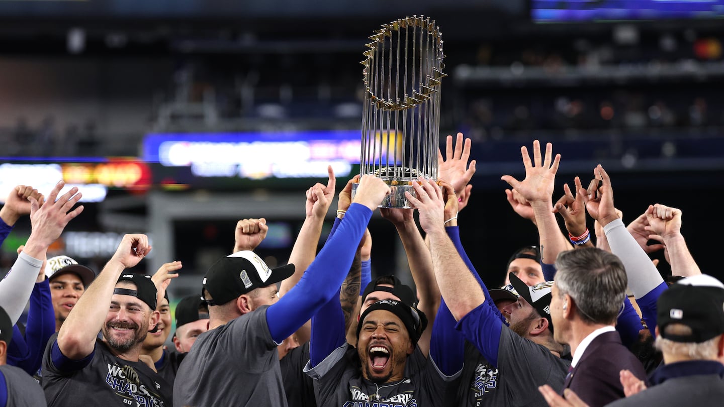 The Dodgers celebrated after coming from behind to beat the Yankees in Game 5, and win their second World Series title in five years.