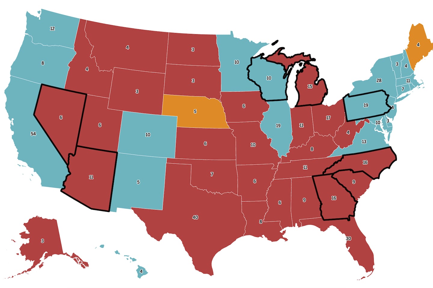 One of Donald Trump's paths to 270 electoral votes.