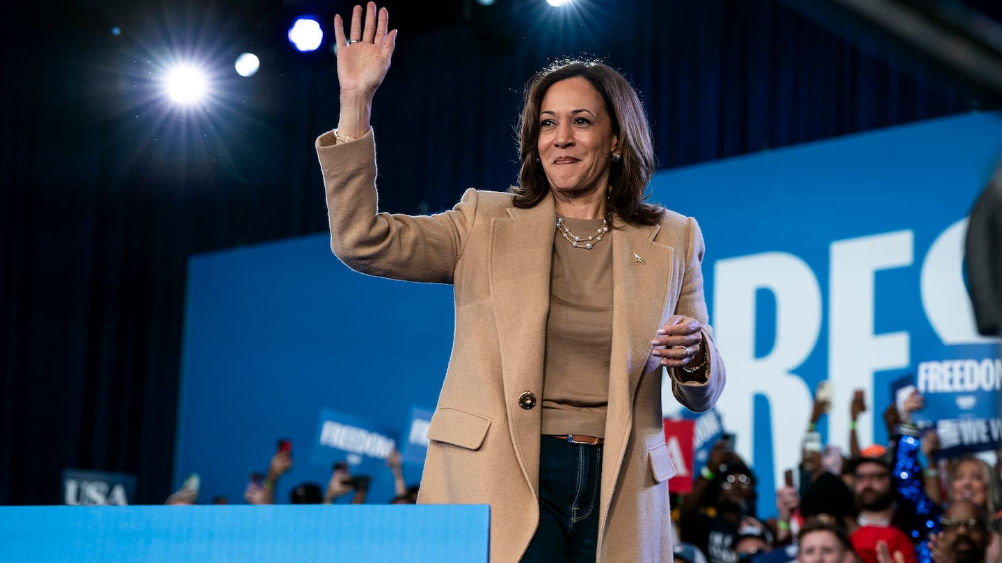 Vice President Kamala Harris delivered remarks in Charlotte, N.C., on Saturday before heading to New York to appear on "Saturday Night Live."