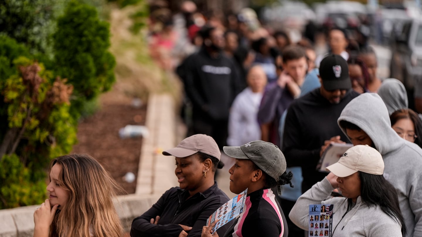 Voters waited during the last day of early voting on Saturday in Charlotte, N.C.