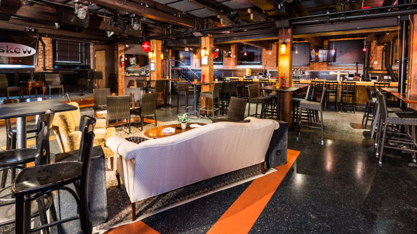 The inside of Askew Bar & Lounge, a live music venue located on Chestnut Street in Providence, R.I.