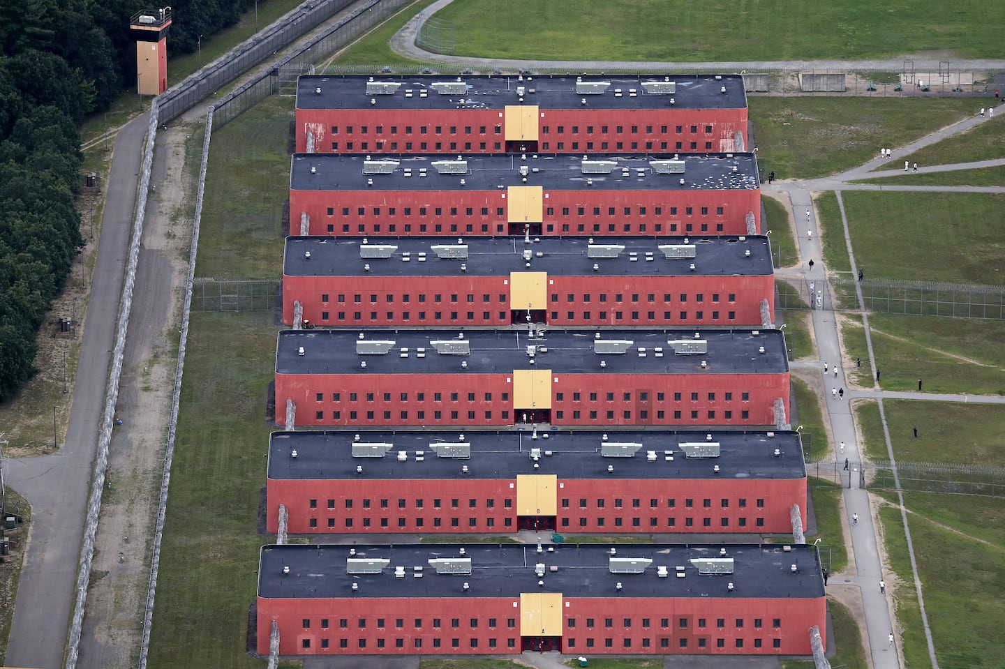 An aerial view of MCI-Shirley prison in Shirley in July 2021.