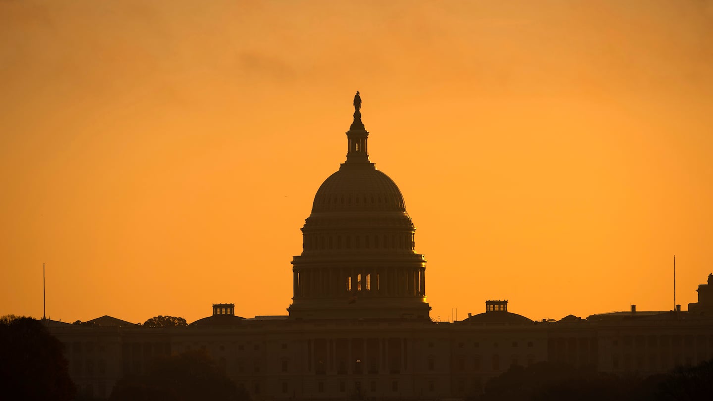 The US Capitol at sunrise in Washington on Tuesday.