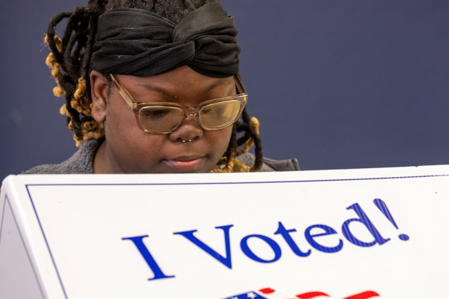 A woman cast her ballot during the Democratic primary on Feb. 3 in Ladson, S.C.