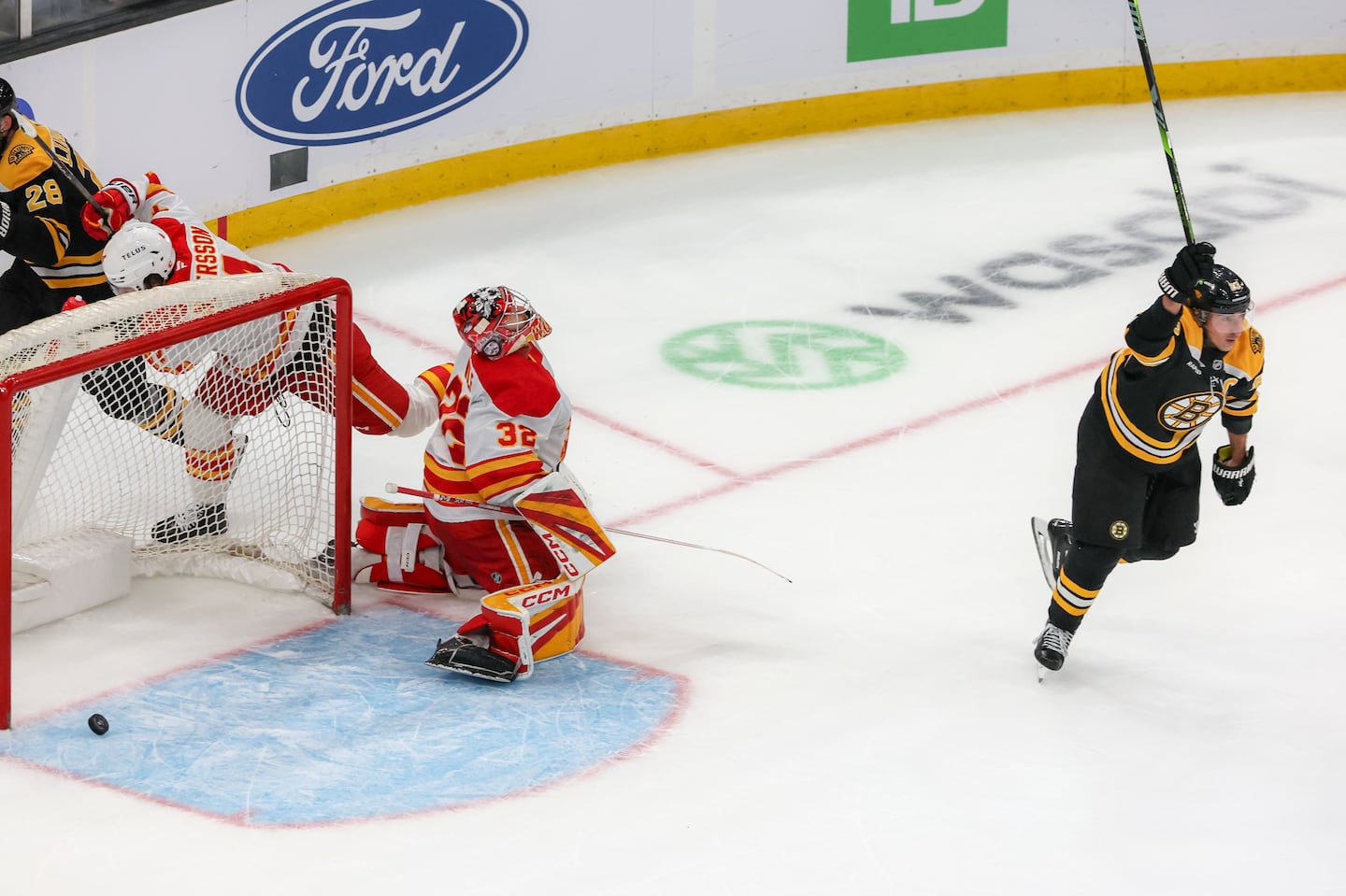 Brad Marchand celebrated his winning goal in overtime.