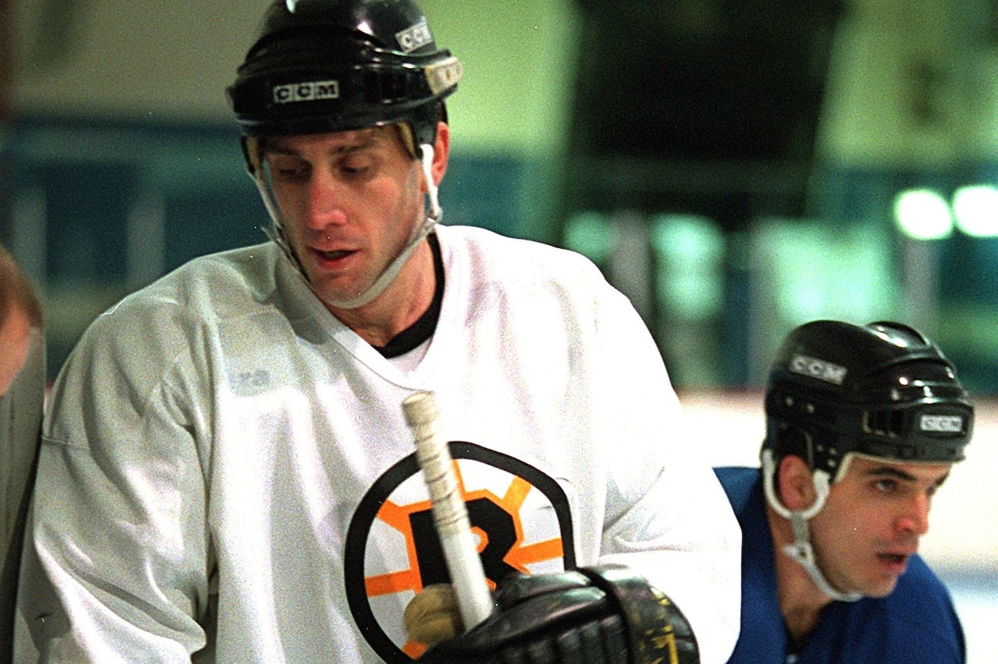 Bruins stars Cam Neely (left) and Kevin Stevens got some tough love from their coach back in 1996.