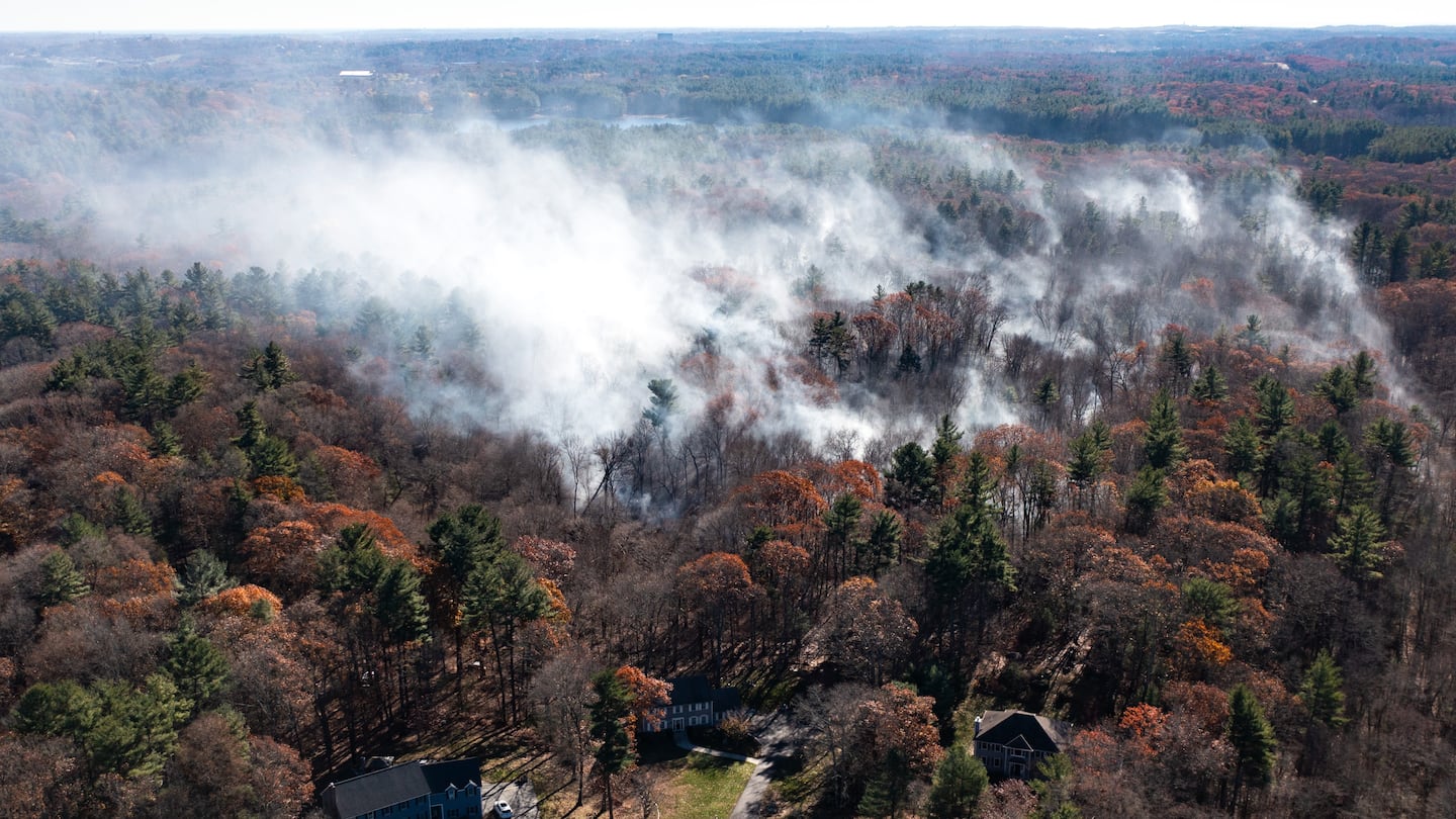 Smoke was visible from the air in Middleton on Friday near the site of a fire there.