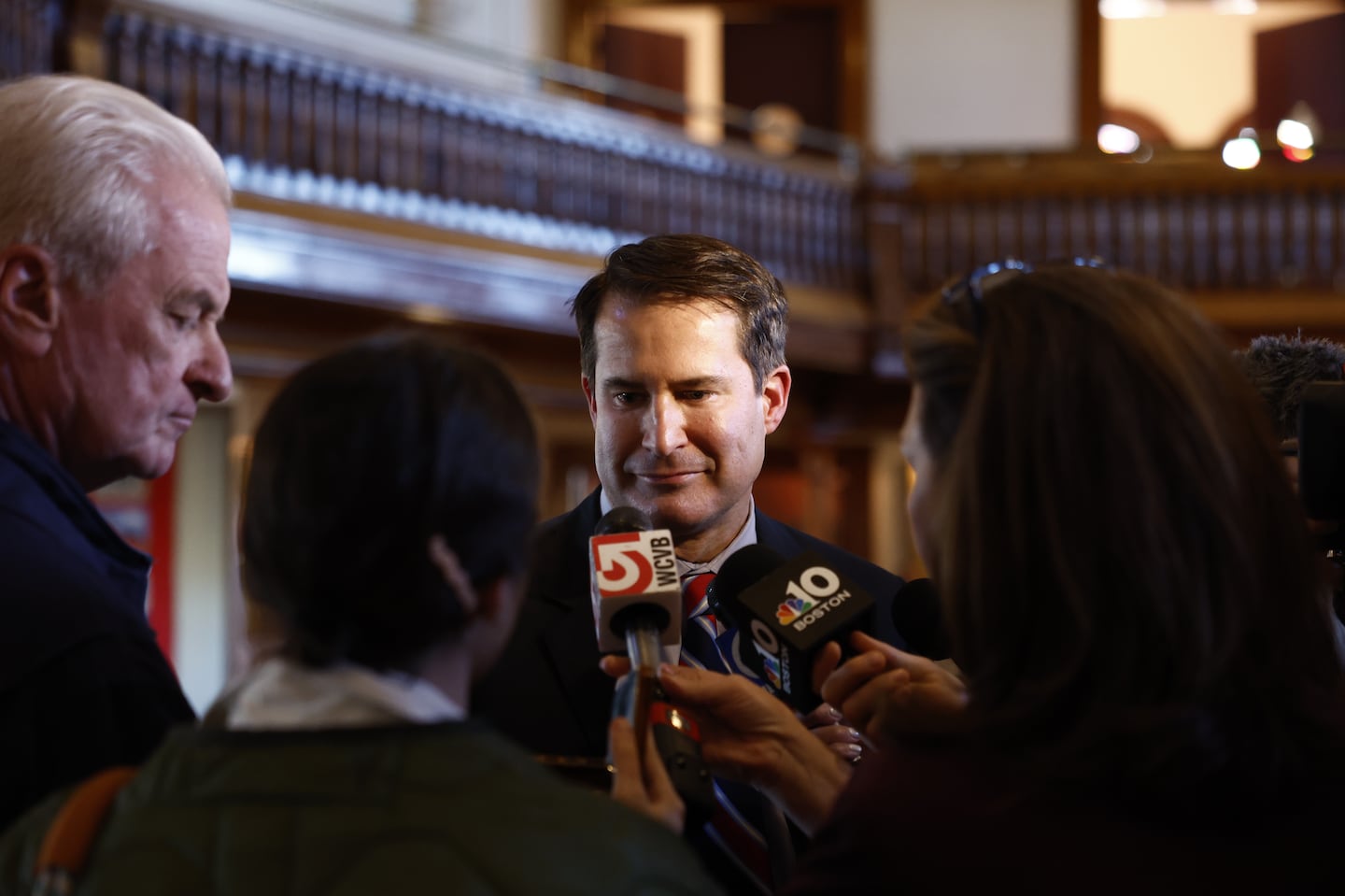 “The backlash proves my point,” US Representative Seth Moulton told reporters at a Veterans Day event at Abbot Hall in Marblehead on Monday.