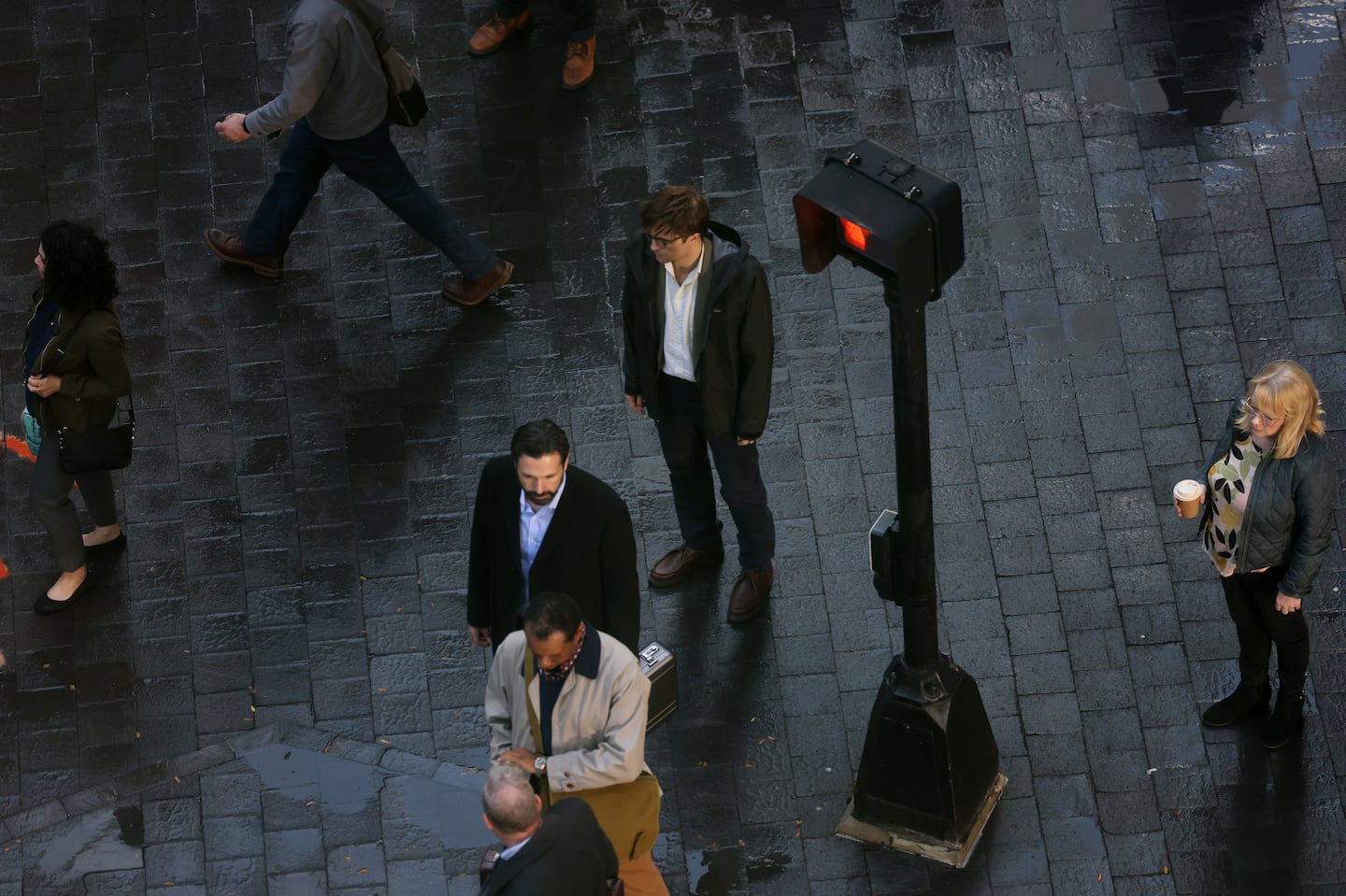 Robert Pattinson, center, filming "The Drama" in Boston Oct. 31.