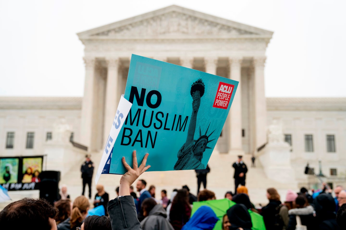 In 2018, demonstrators rallied against the so-called Muslim ban.